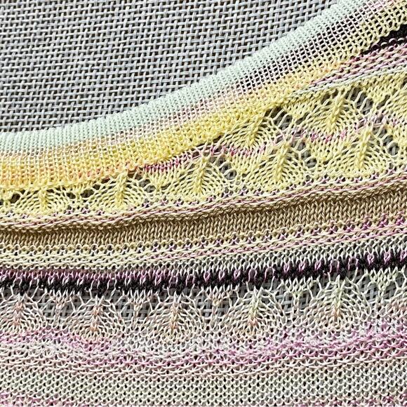 Vintage MISSONI Pastel Lace Knit Sweater Top Pink Yellow and Mint - Picture 5 of 11